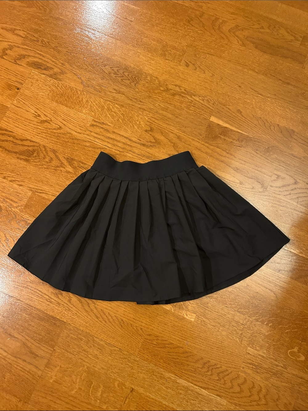 Flared Black Circle Skort with Fitted Waistband